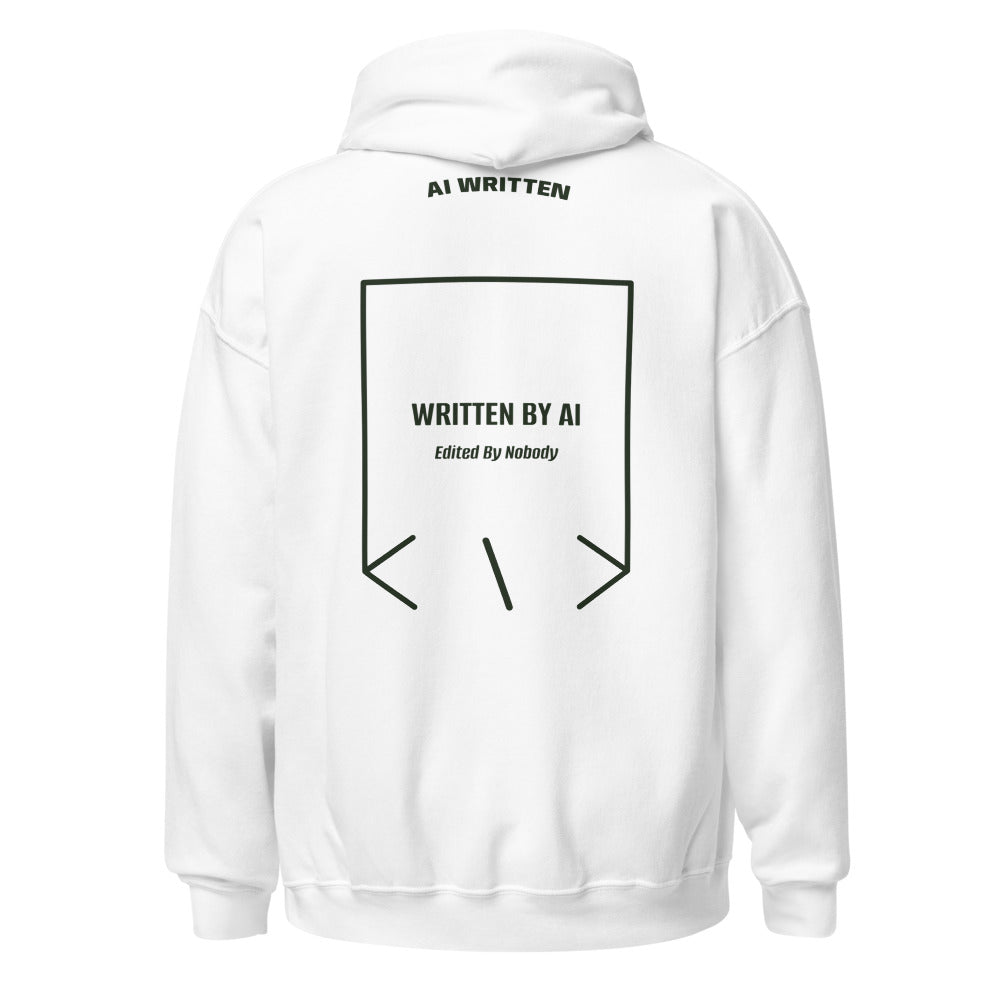 Written By AI — White Forest Green back mockup