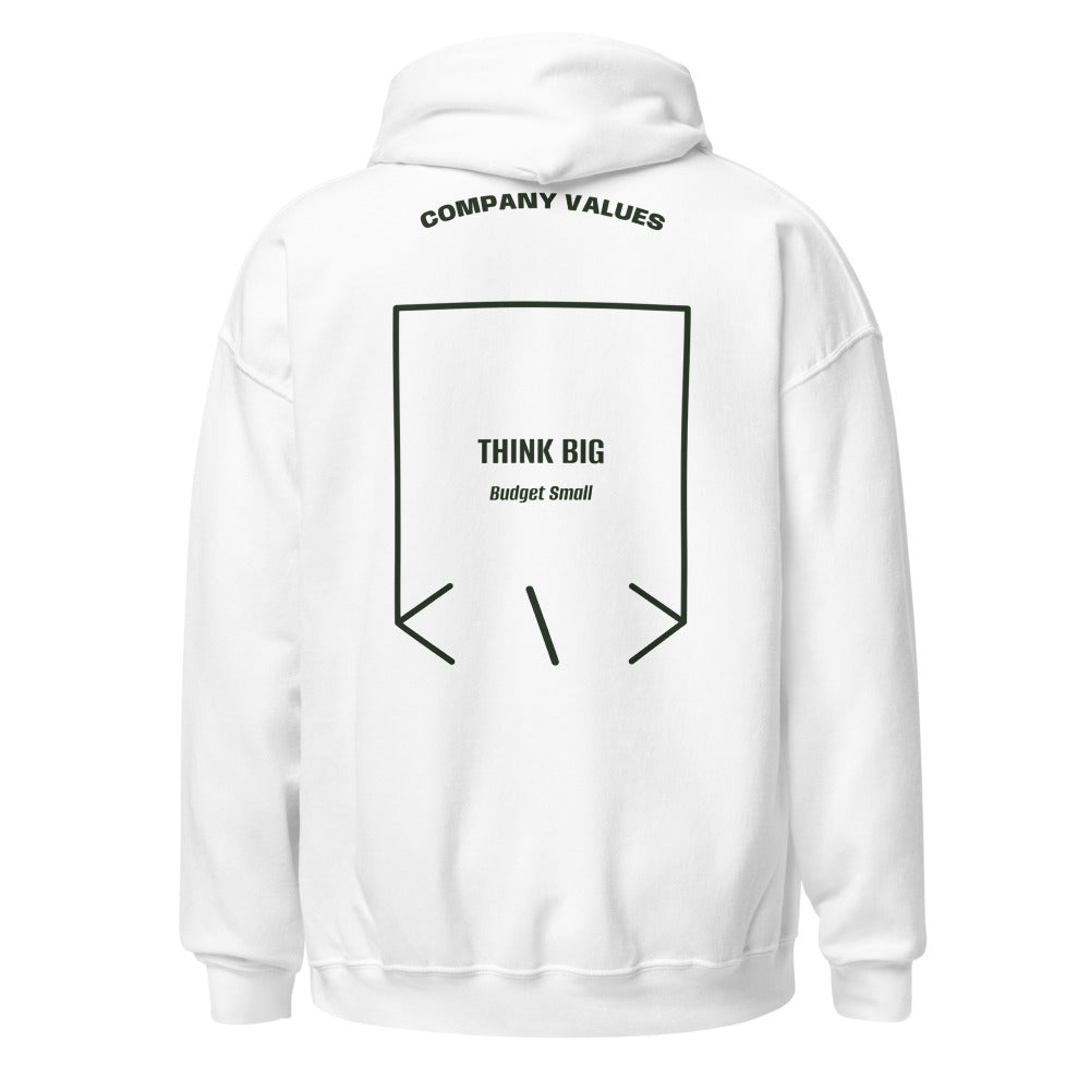 Think Big — White Forest Green back mockup