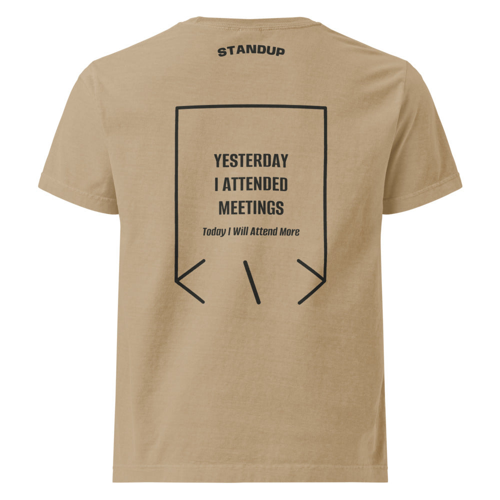 Yesterday I Attended Meetings — Khaki Washed Black back mockup