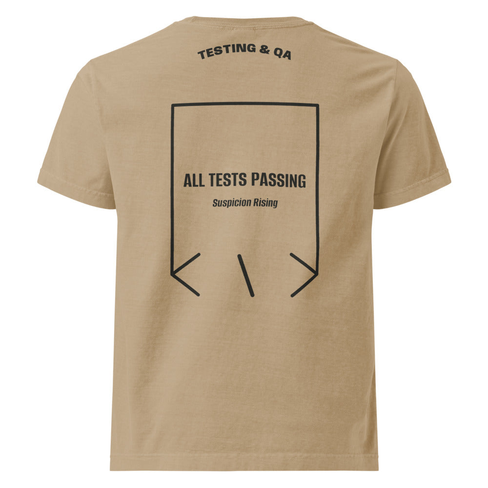 All Tests Passing — Khaki Washed Black back mockup