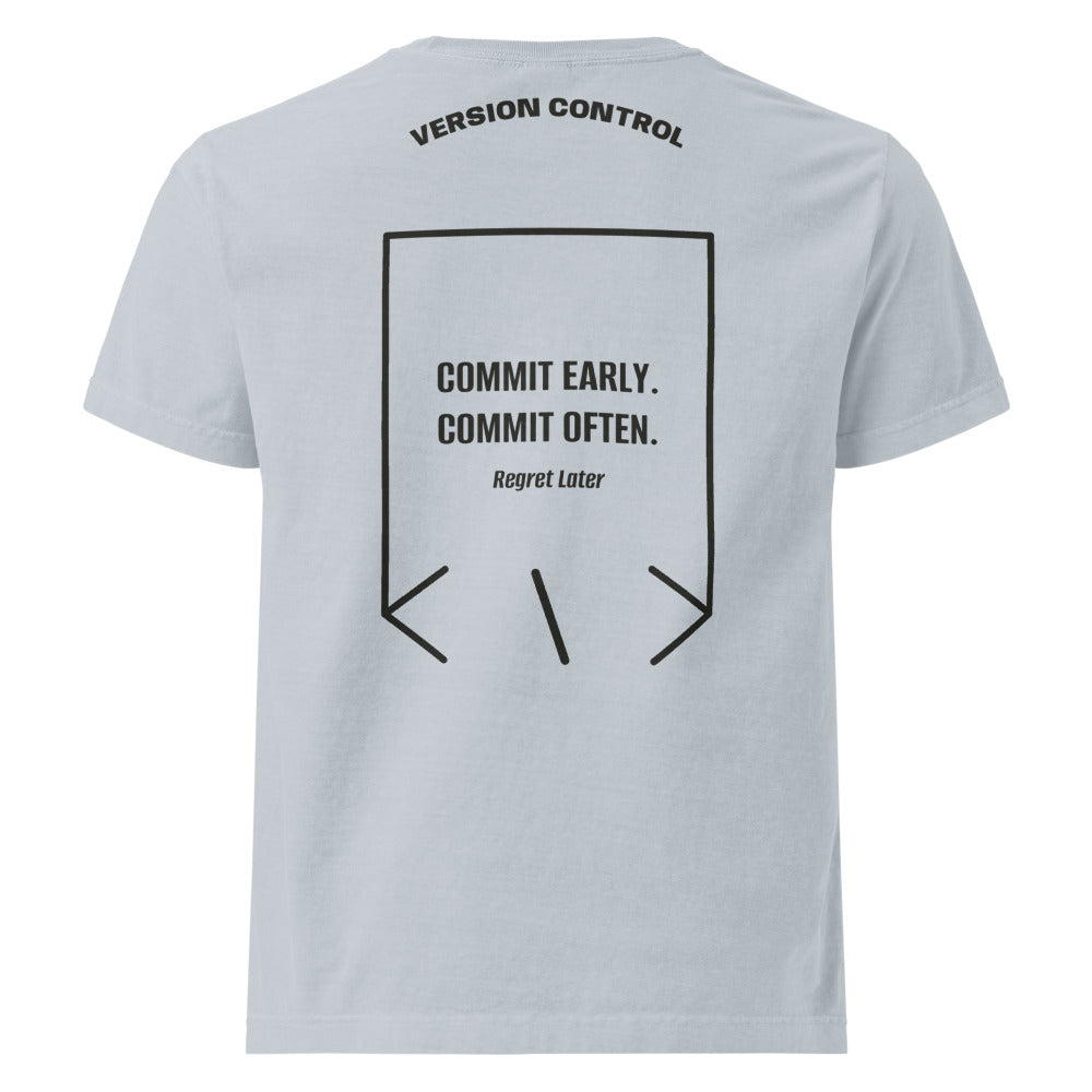 Commit Early. Commit Often. — secondary back mockup