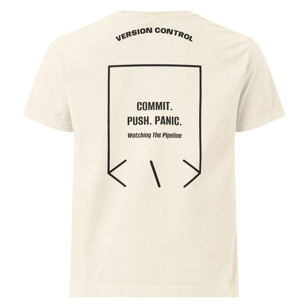 Commit. Push. Panic. — secondary back mockup