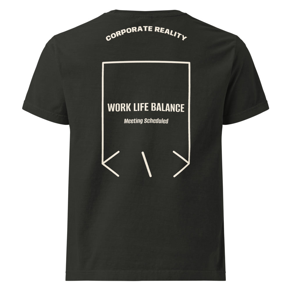 Work Life Balance — Washed Black Vintage White back mockup