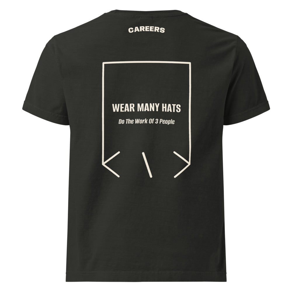 Wear Many Hats — Washed Black Vintage White back mockup