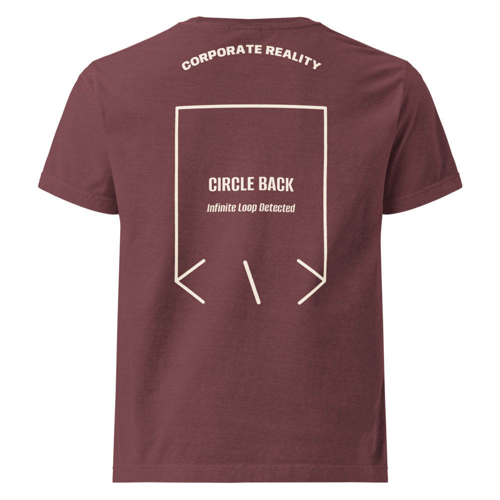 Circle Back — Washed Maroon Vintage White back mockup