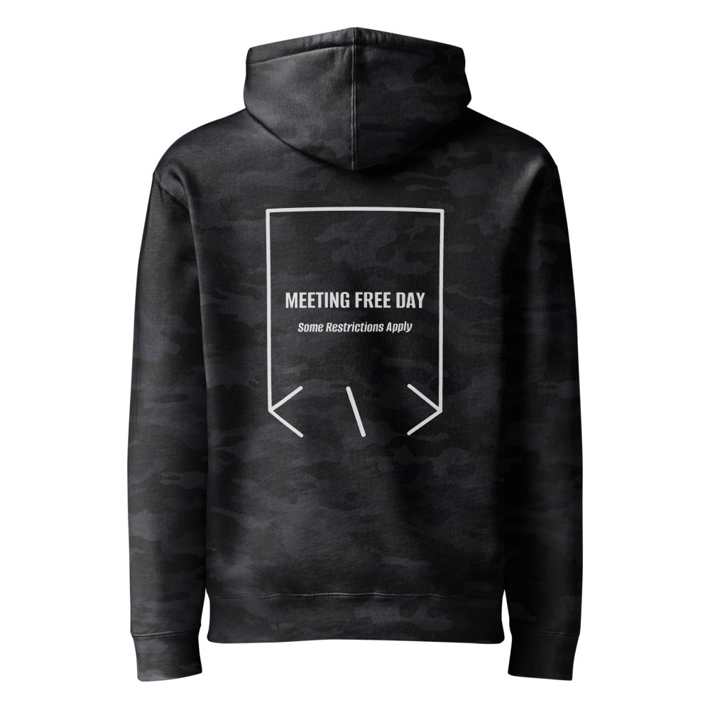 Meeting Free Day — Black Camo Grey Heather back mockup