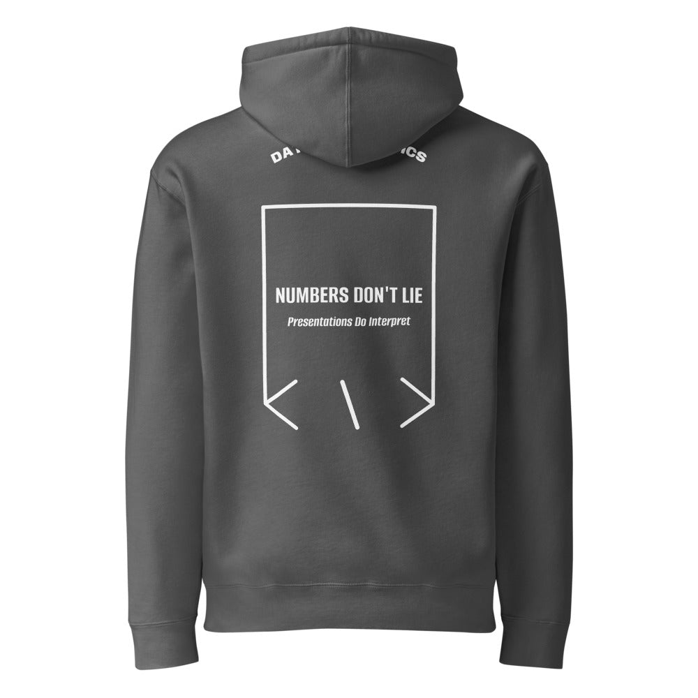Numbers Don't Lie — Charcoal Solid White back mockup