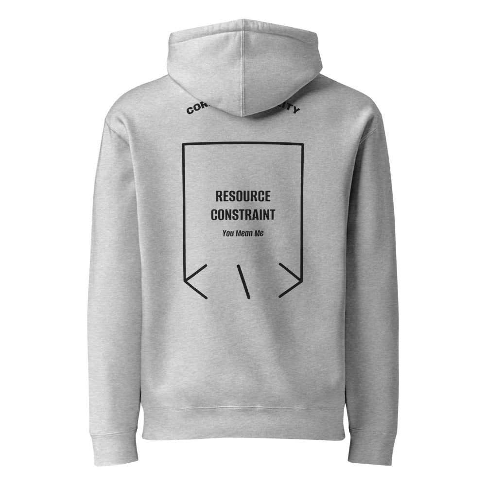 Resource Constraint — Grey Heather Black Camo back mockup