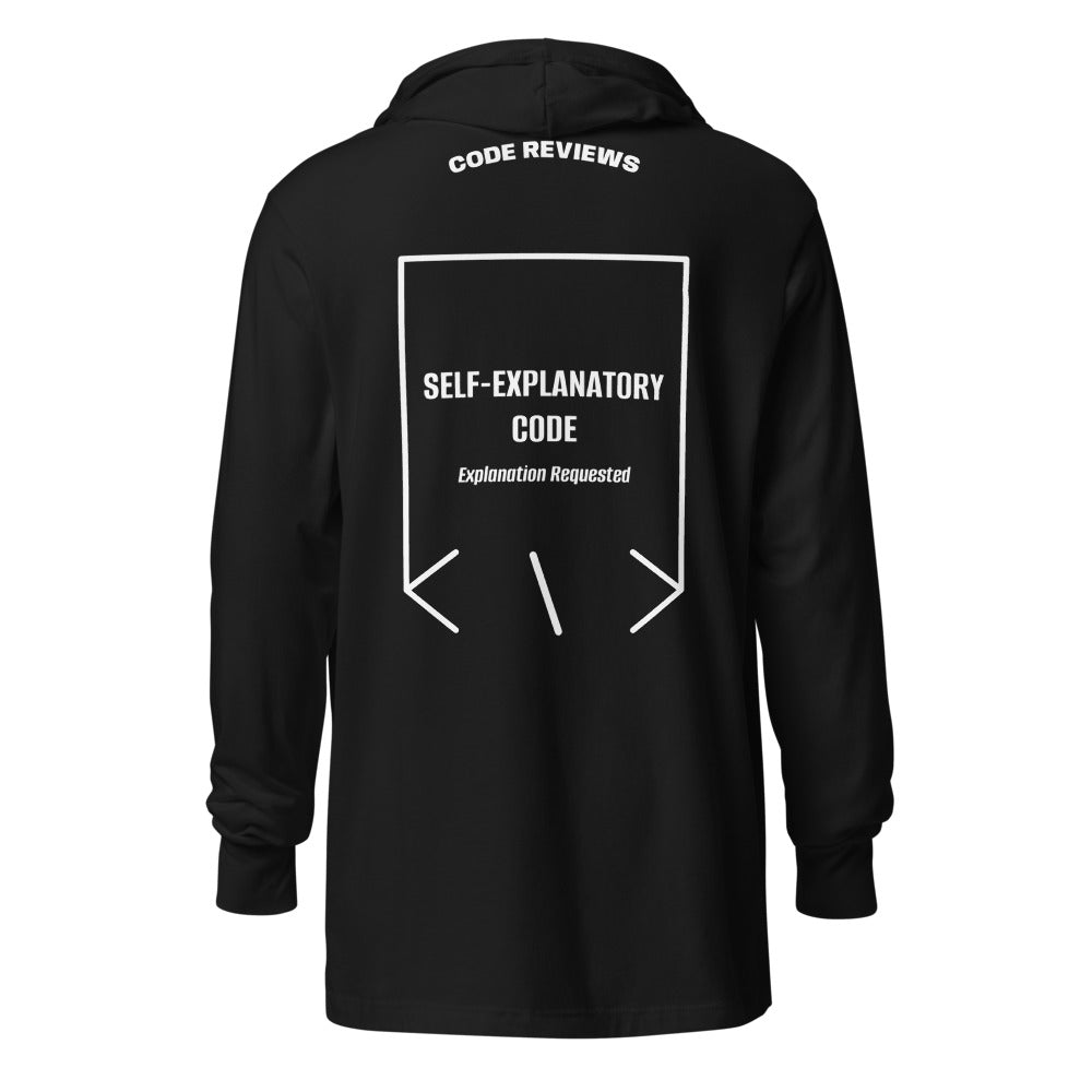 Self-Explanatory Code — Black White back mockup
