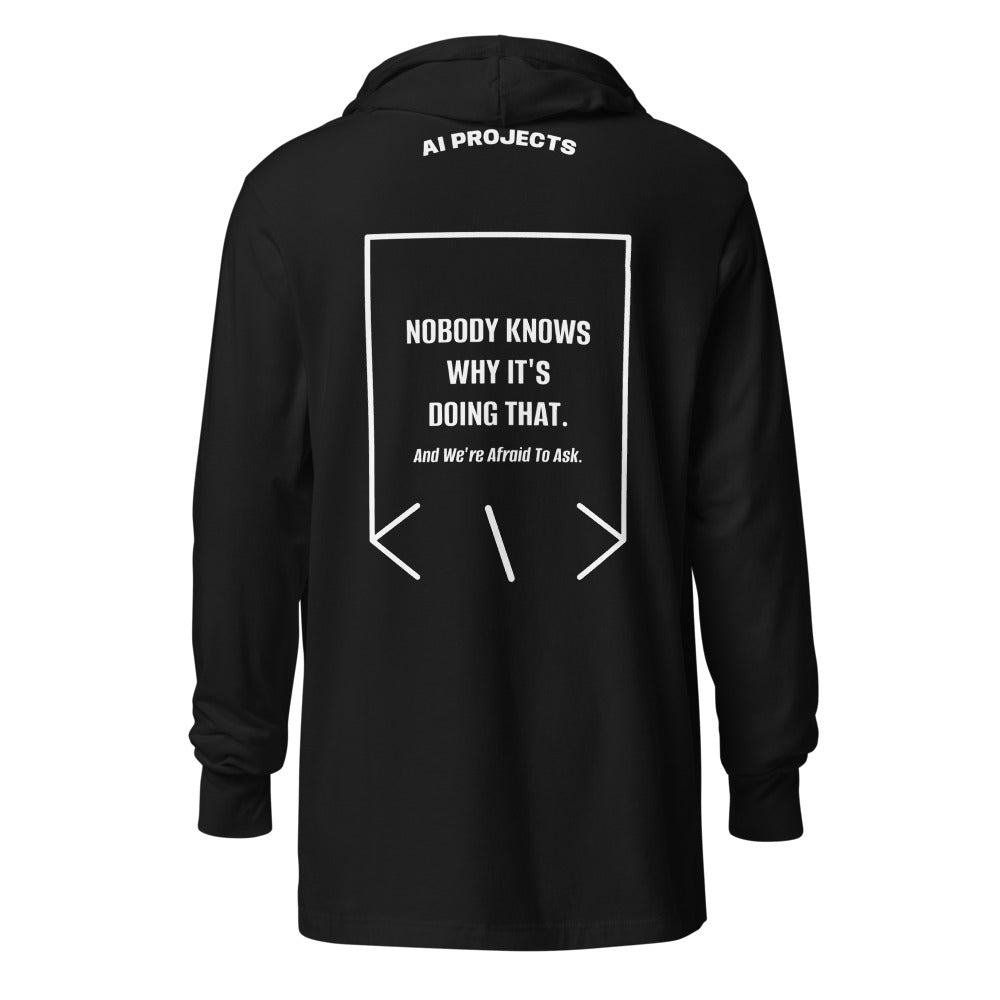 Nobody Knows Why It's Doing That. — Black White back mockup