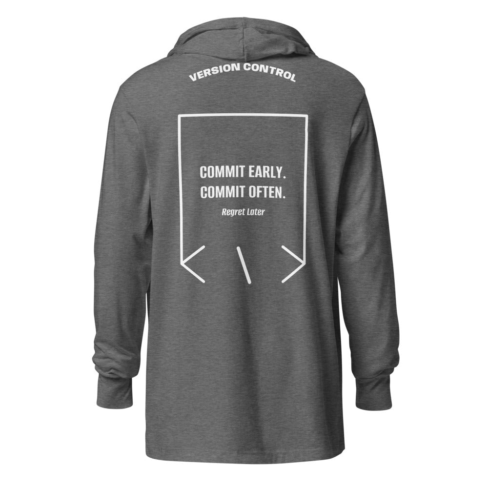Commit Early. Commit Often. — Grey Triblend White back mockup