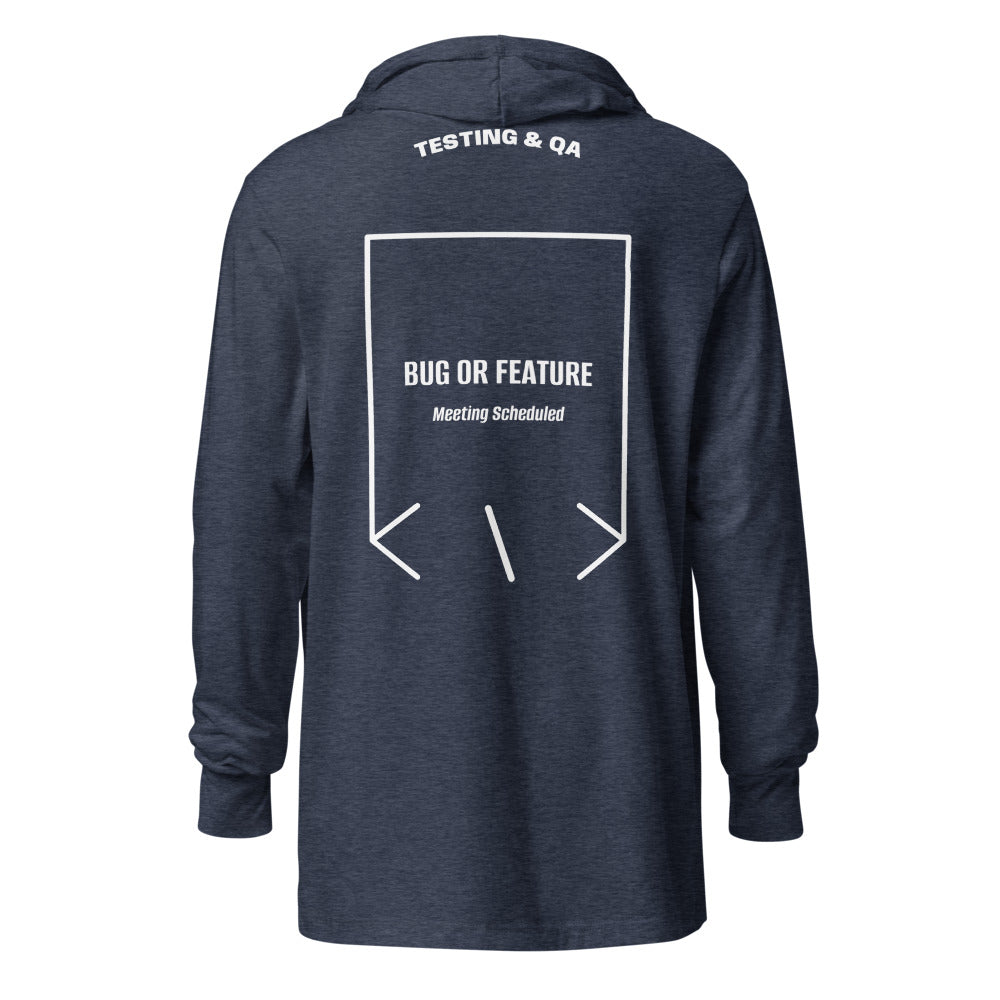 Bug Or Feature — Heather Navy White back mockup