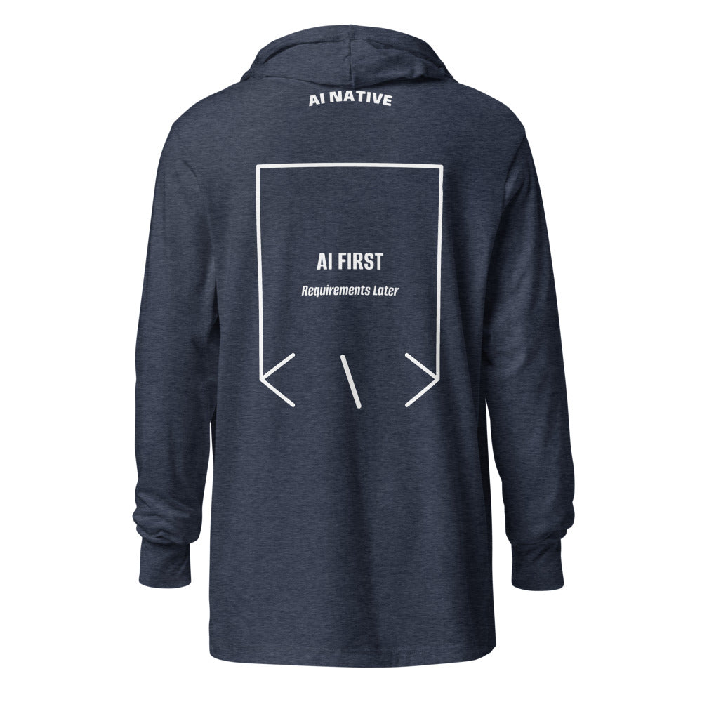 AI First — Heather Navy White back mockup