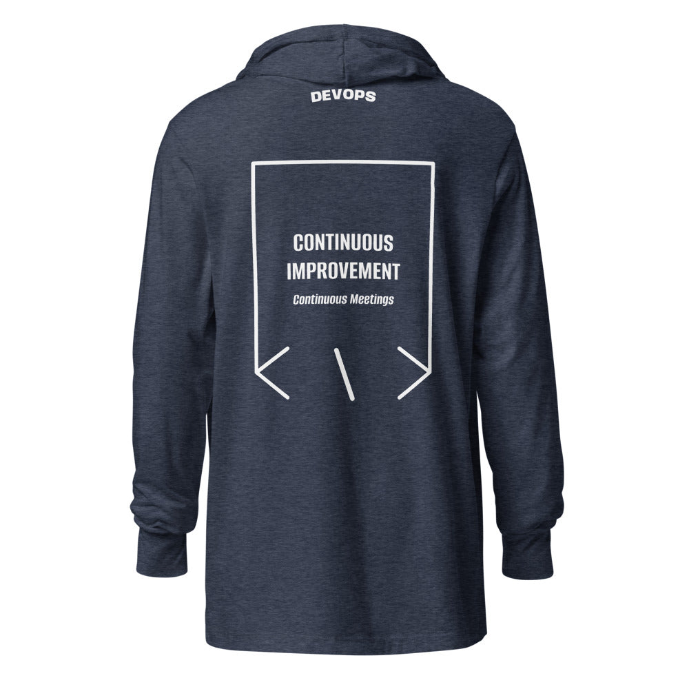 Continuous Improvement — Heather Navy White back mockup