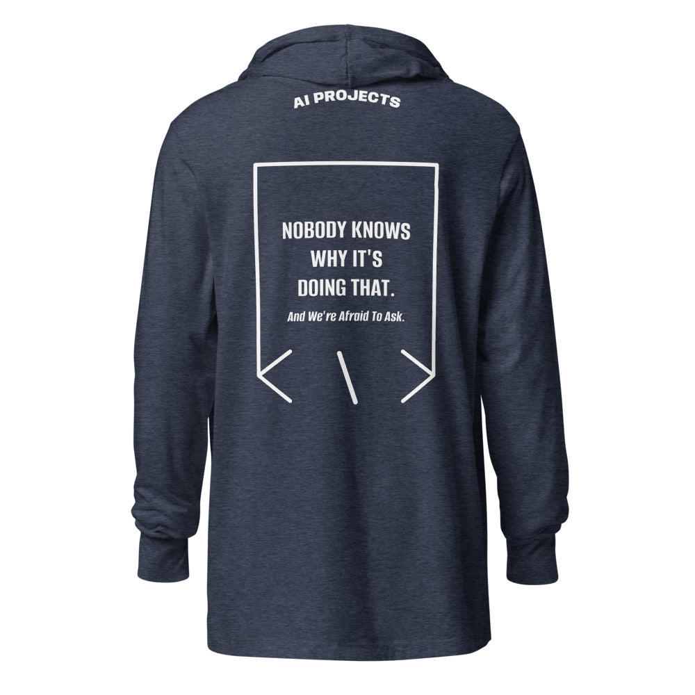Nobody Knows Why It's Doing That. — Heather Navy White back mockup