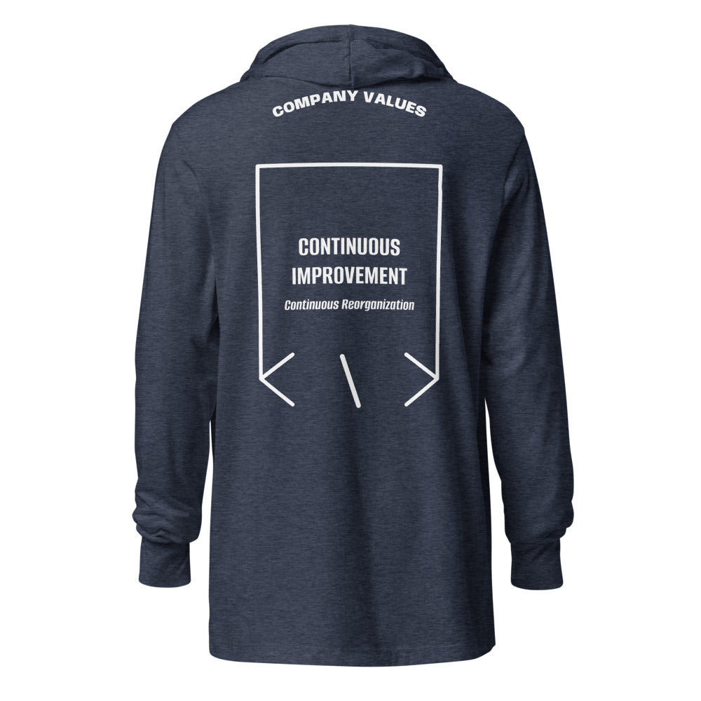 Continuous Improvement — Heather Navy White back mockup