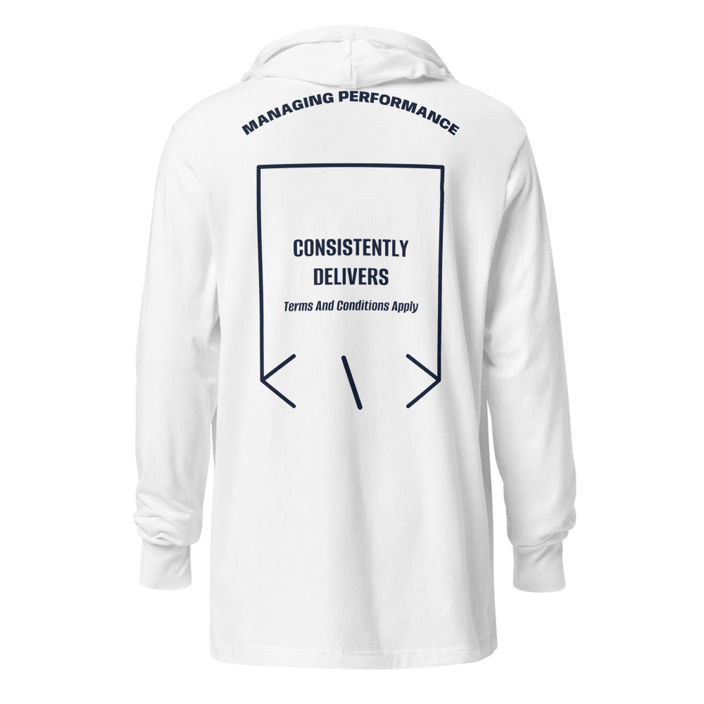 Consistently Delivers — White Heather Navy back mockup