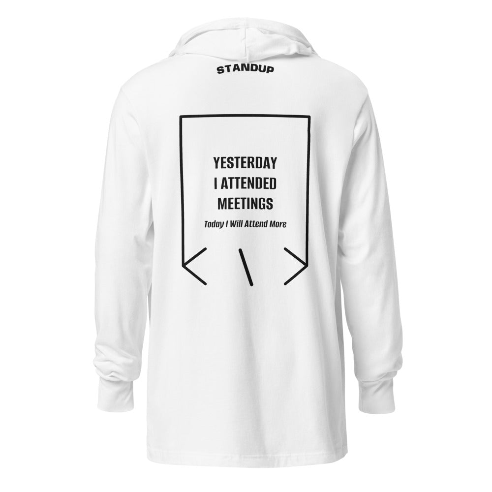 Yesterday I Attended Meetings — White Black back mockup