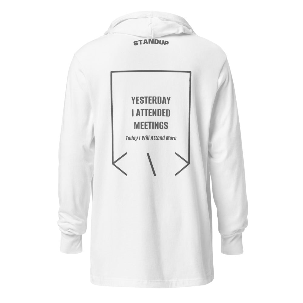 Yesterday I Attended Meetings — White Grey Triblend back mockup