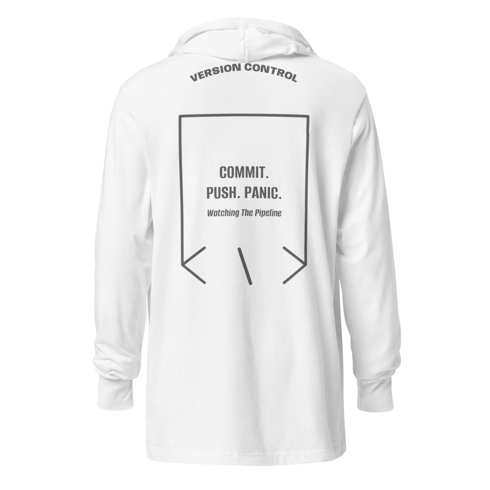 Commit. Push. Panic. — White Grey Triblend back mockup