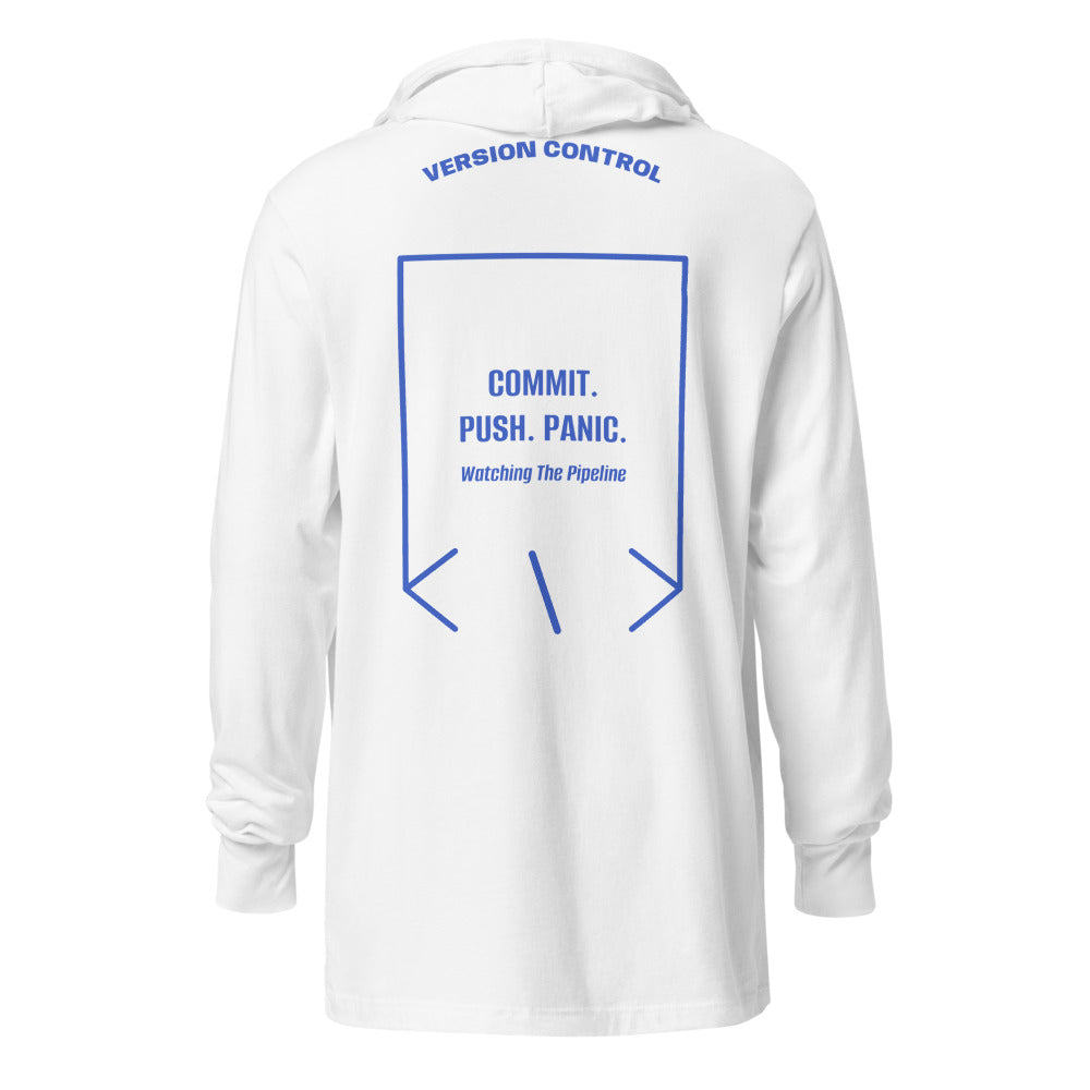 Commit. Push. Panic. — White Heather True Royal back mockup