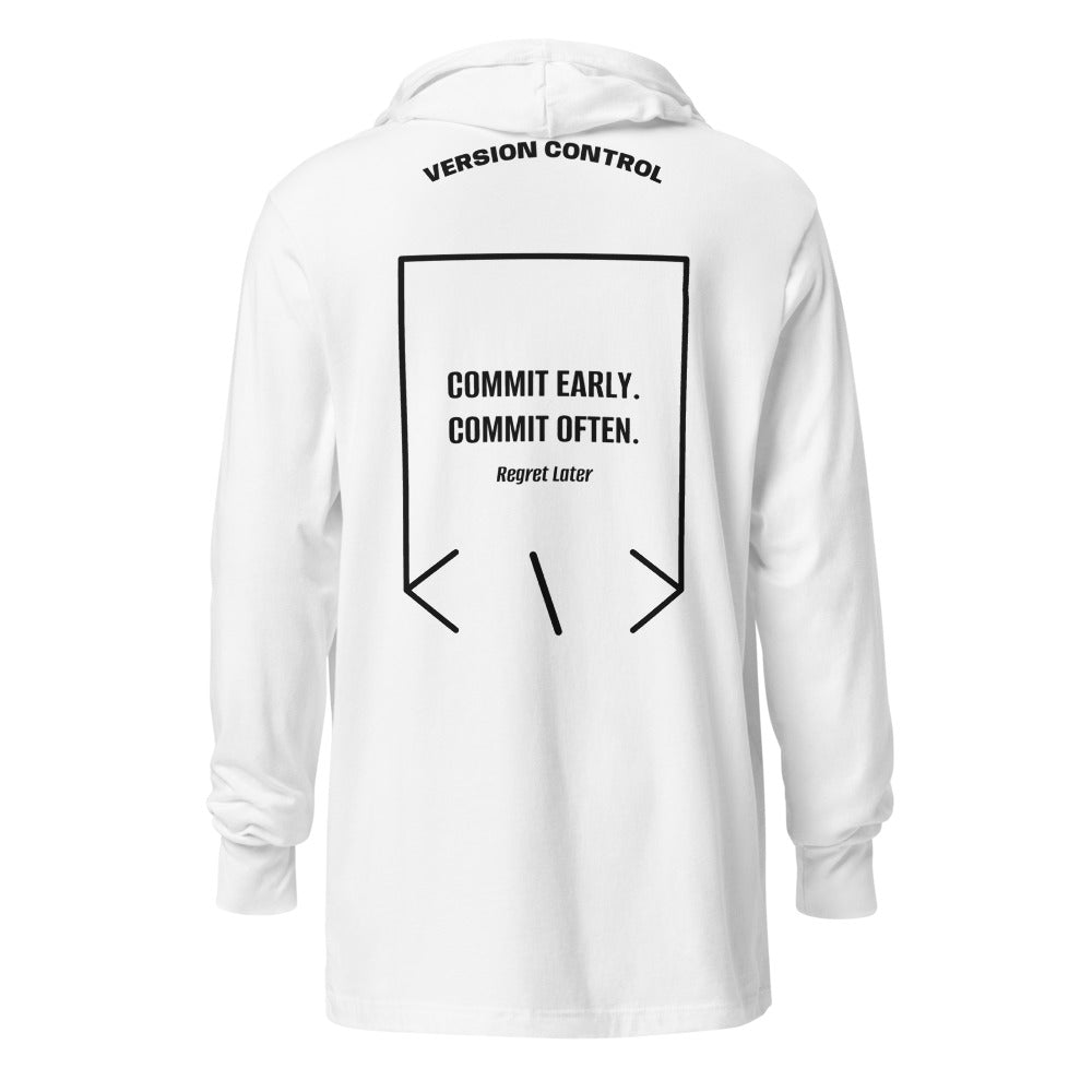 Commit Early. Commit Often. — White Charcoal-Black Triblend back mockup
