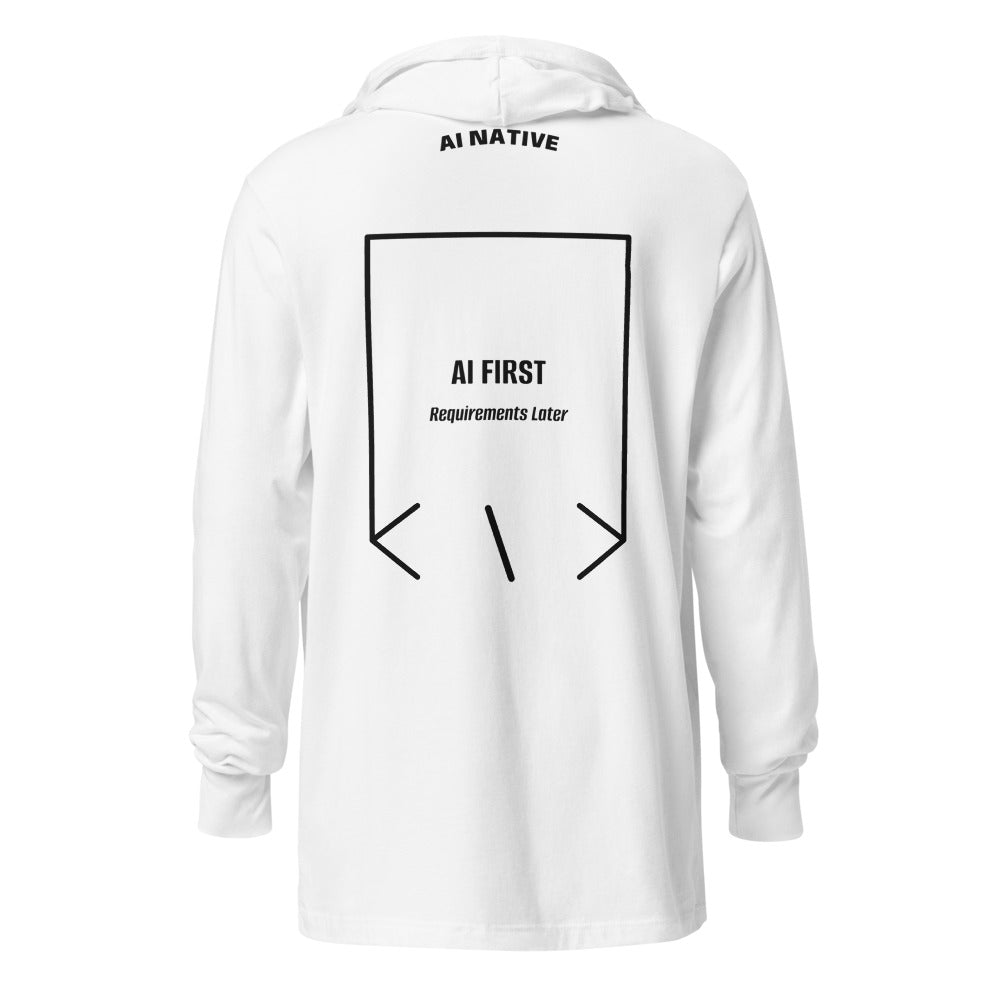 AI First — White Charcoal-Black Triblend back mockup