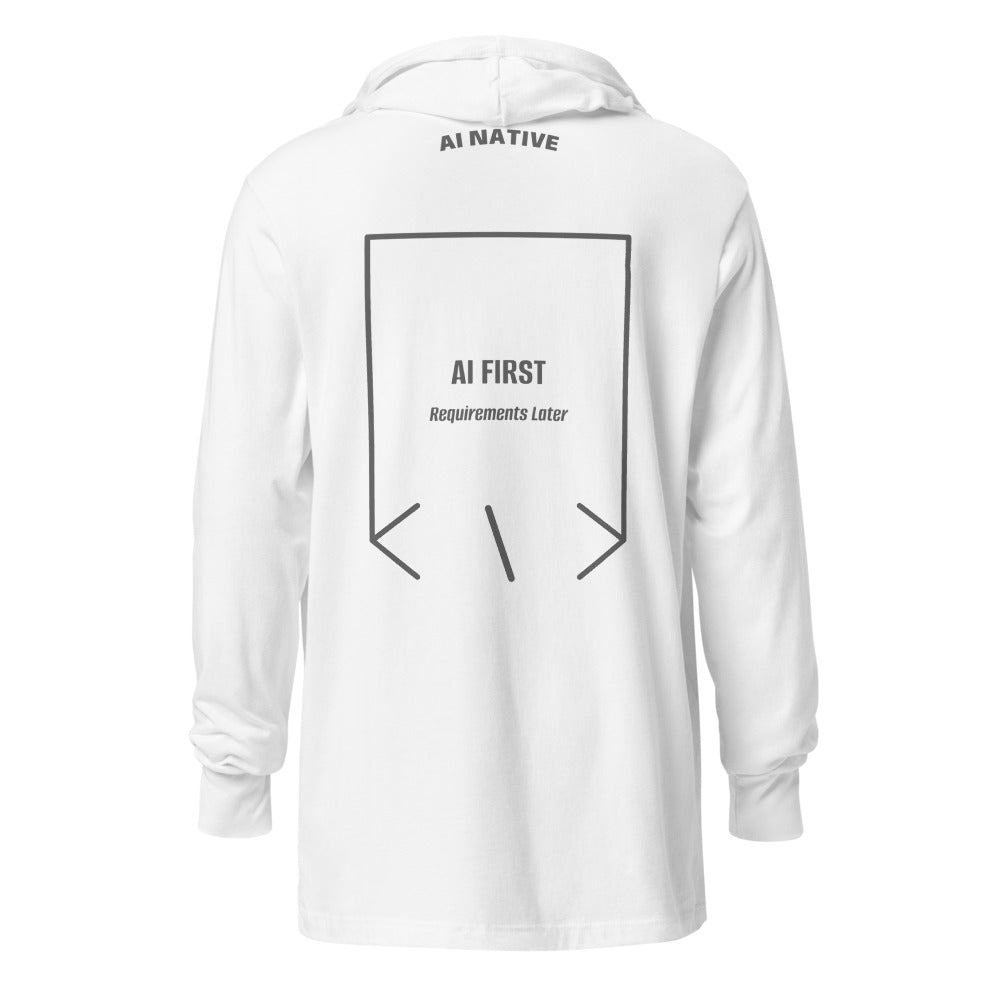 AI First — White Grey Triblend back mockup
