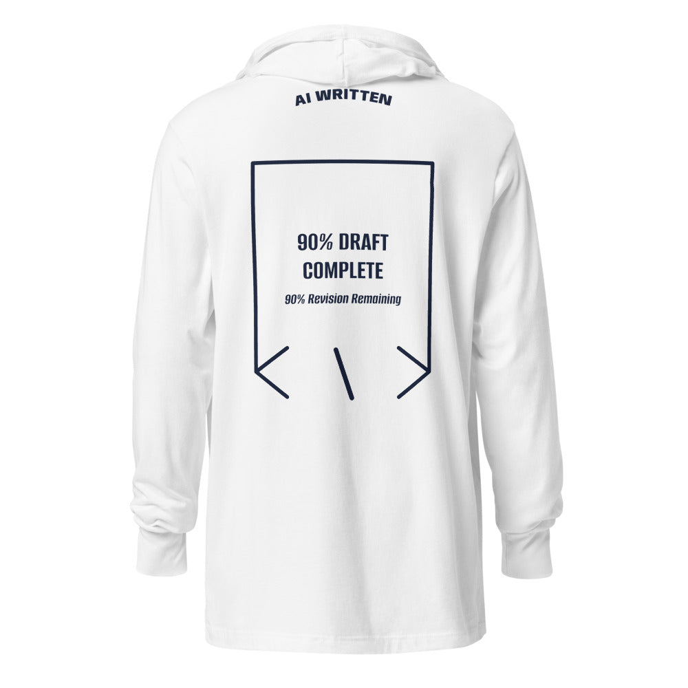 90% Draft Complete — White Heather Navy back mockup