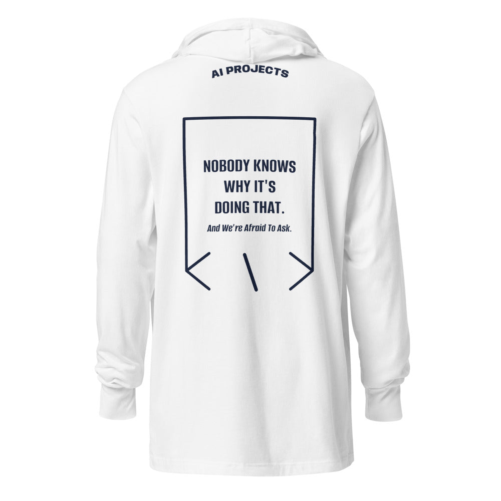 Nobody Knows Why It's Doing That. — White Heather Navy back mockup