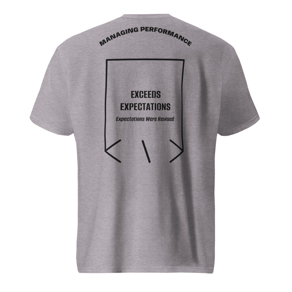 Exceeds Expectations — Heather Grey Black back mockup