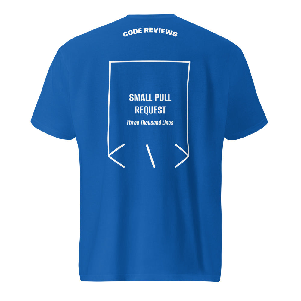 Small Pull Request — Royal Blue White back mockup