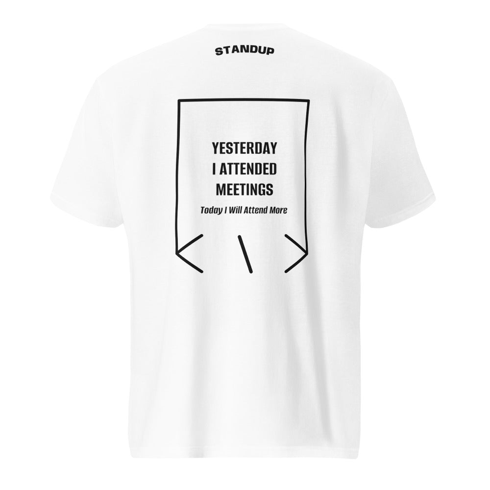 Yesterday I Attended Meetings — White Black back mockup