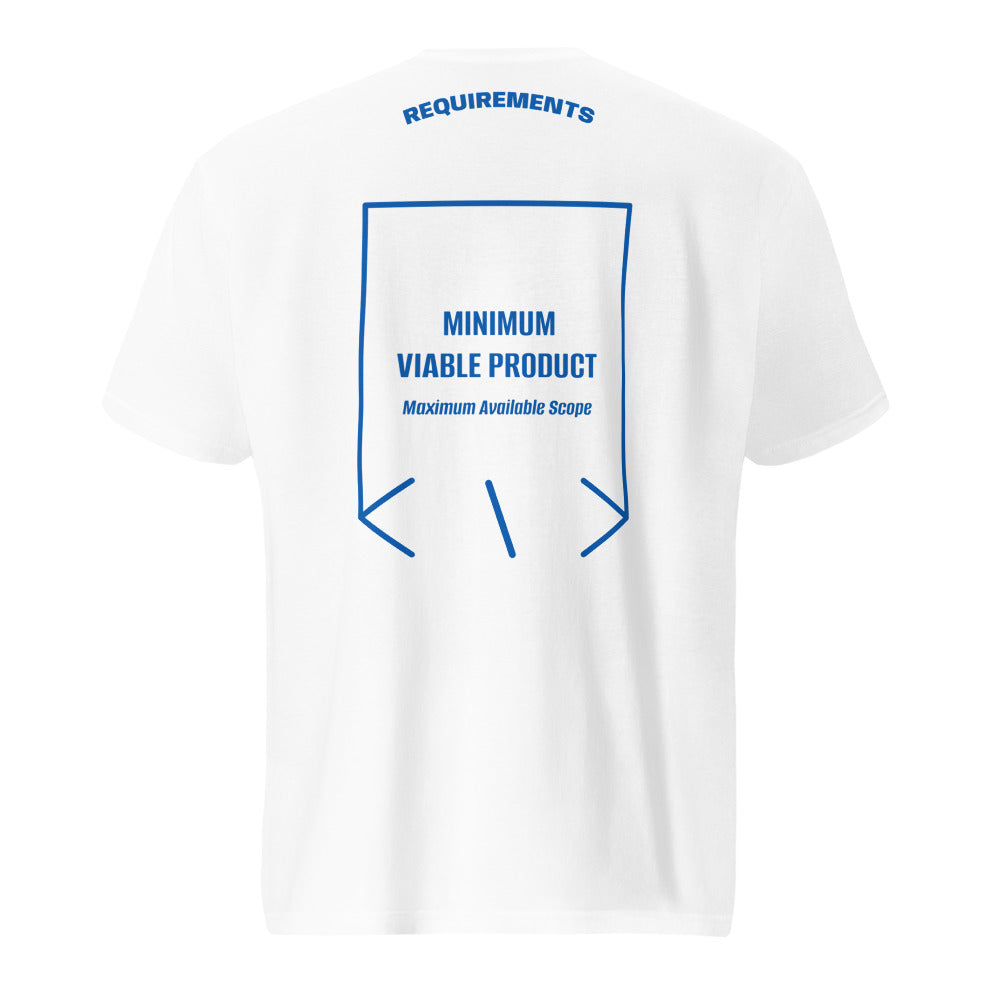 Minimum Viable Product — White Royal Blue back mockup