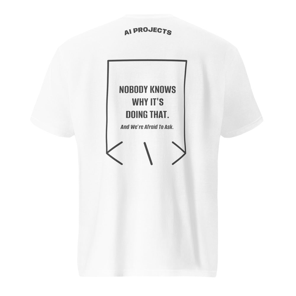 Nobody Knows Why It's Doing That. — White Heather Dark Grey back mockup