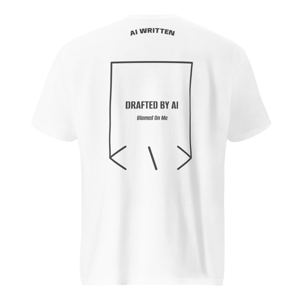 Drafted By AI — White Heather Dark Grey back mockup