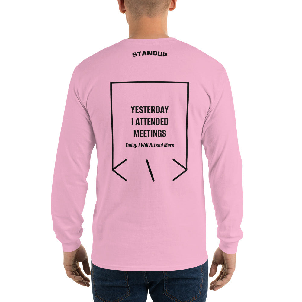 Yesterday I Attended Meetings — Light Pink Black back mockup