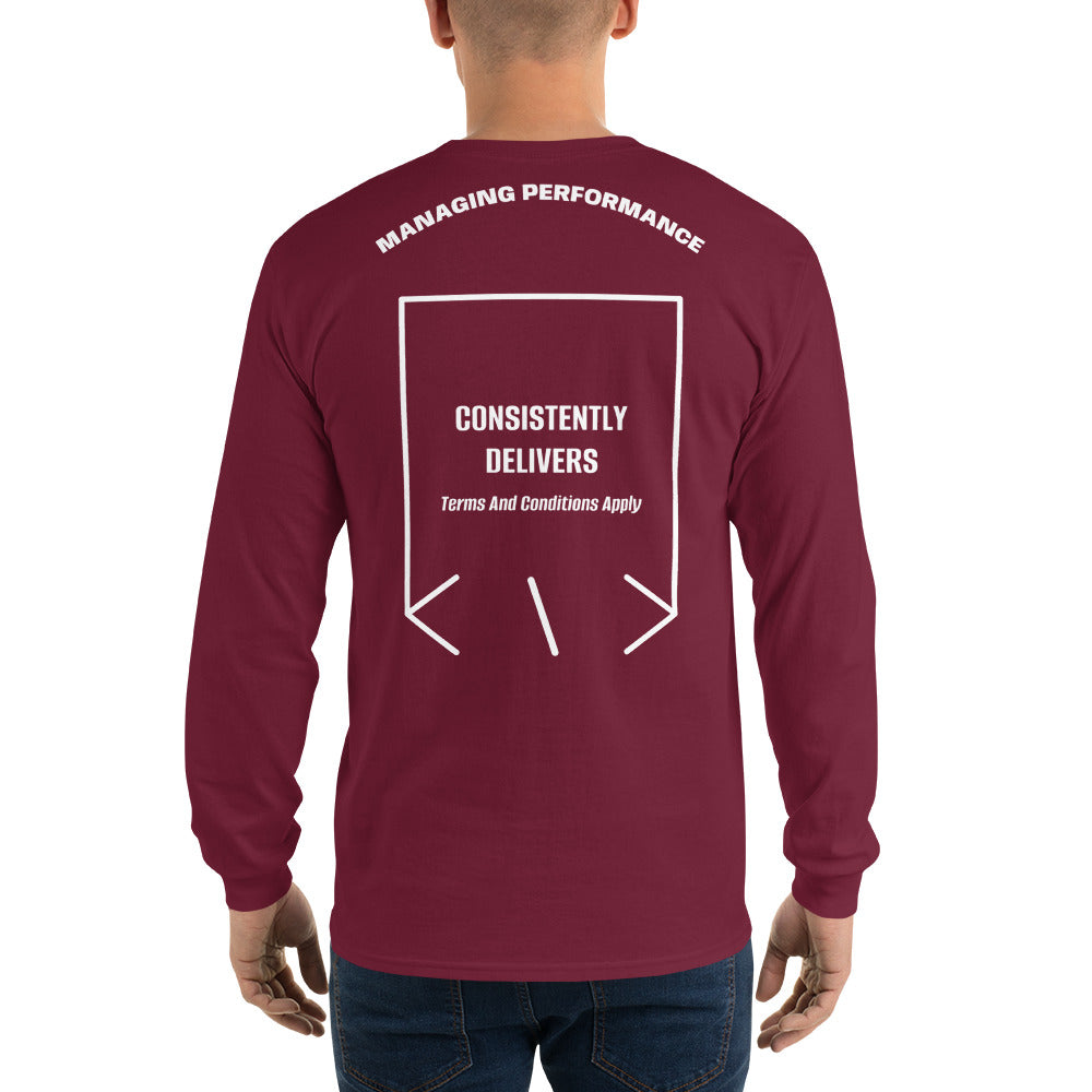 Consistently Delivers — Maroon White back mockup
