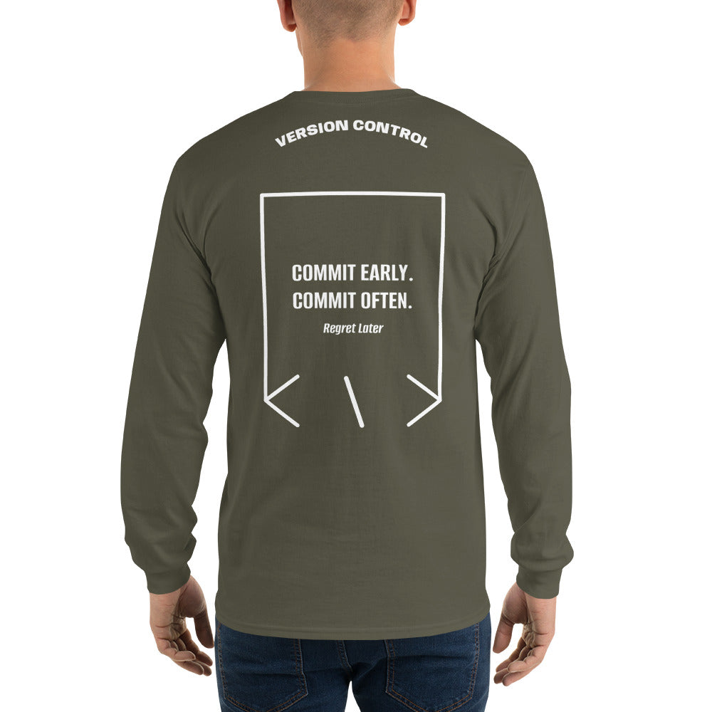 Commit Early. Commit Often. — Military Green White back mockup