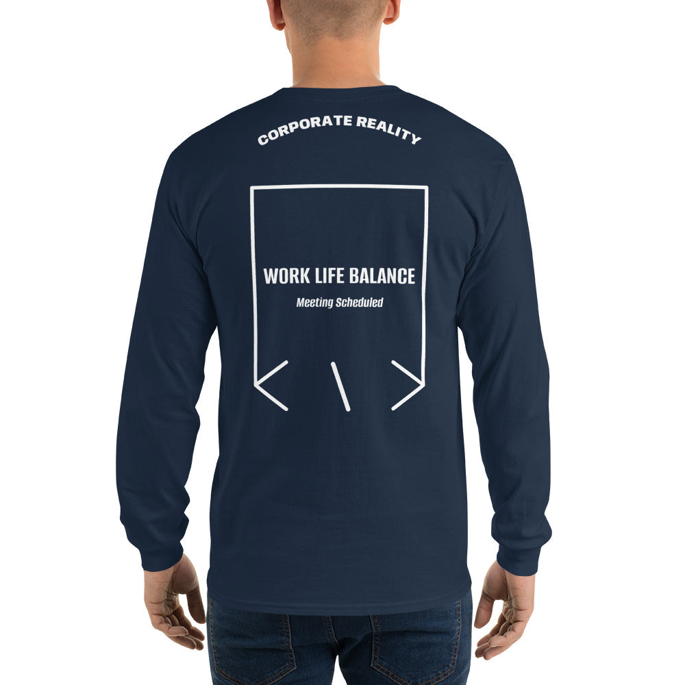 Work Life Balance — Navy White back mockup