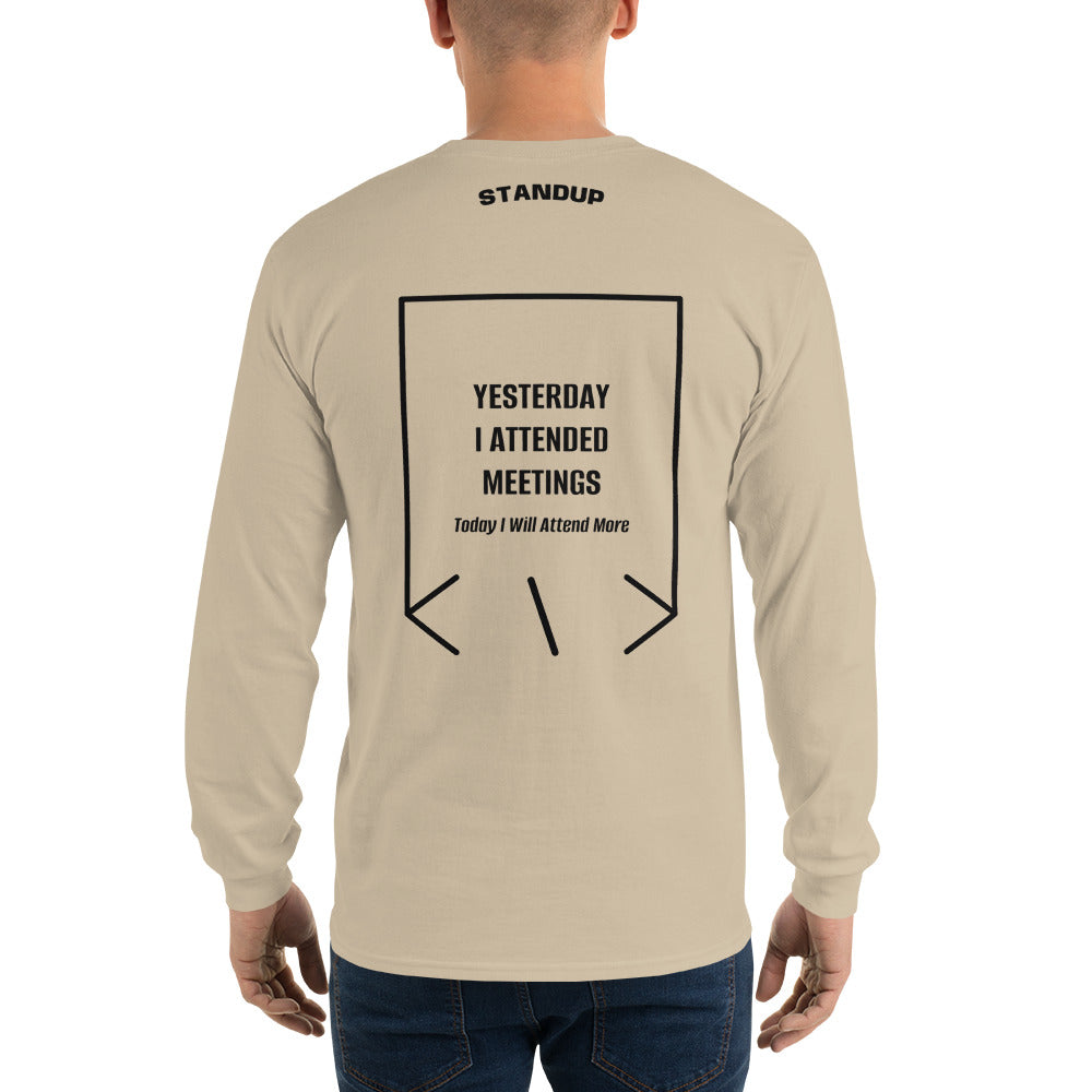 Yesterday I Attended Meetings — Sand Black back mockup