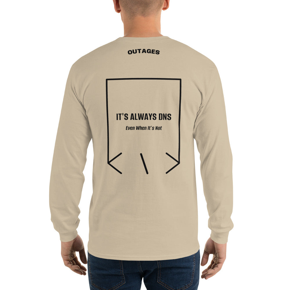 It's Always DNS — Sand Black back mockup