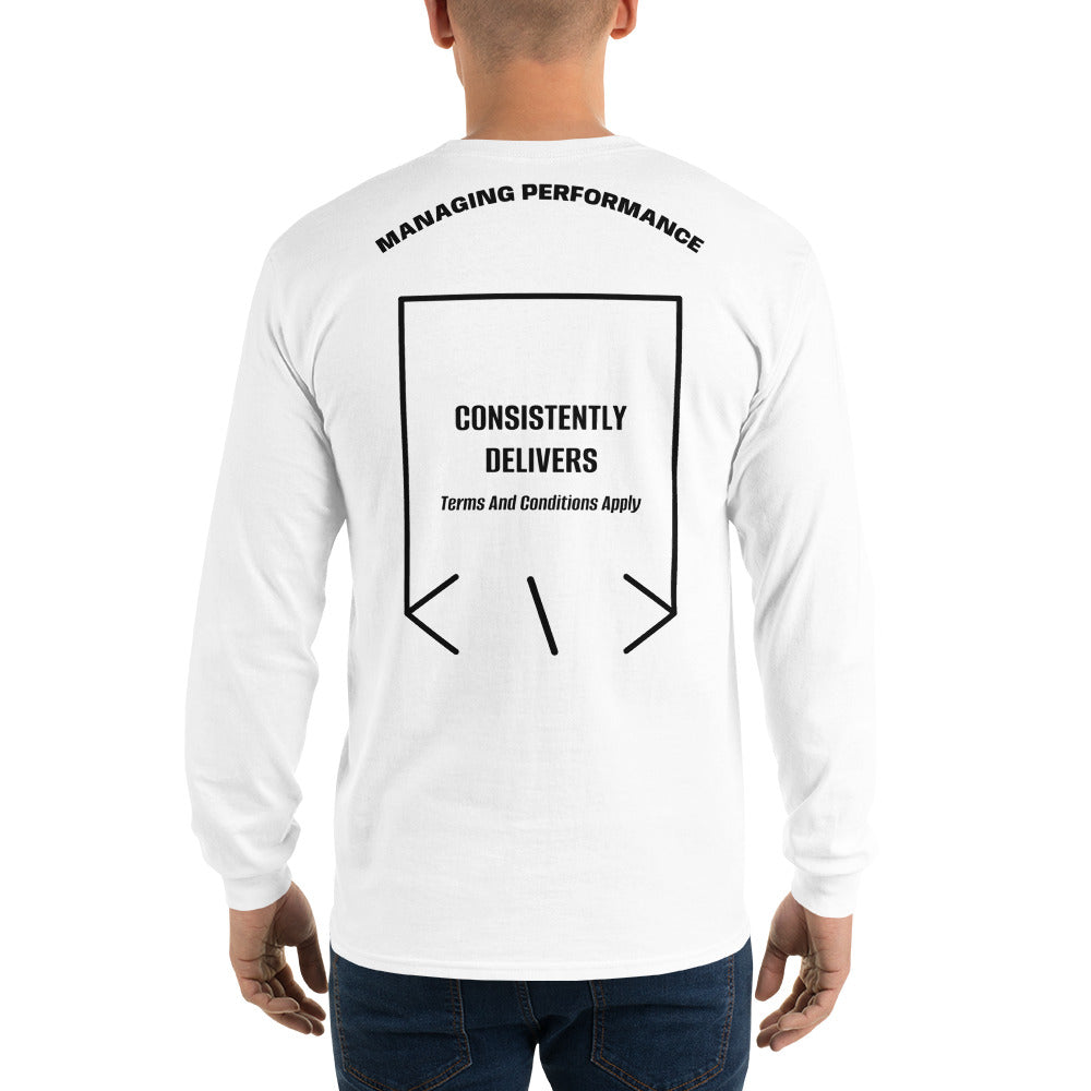 Consistently Delivers — White Black back mockup