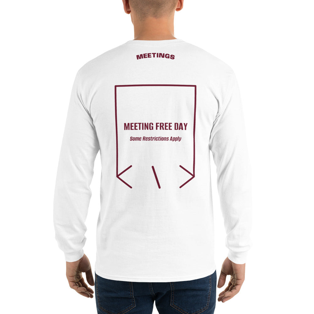 Meeting Free Day — White Maroon back mockup