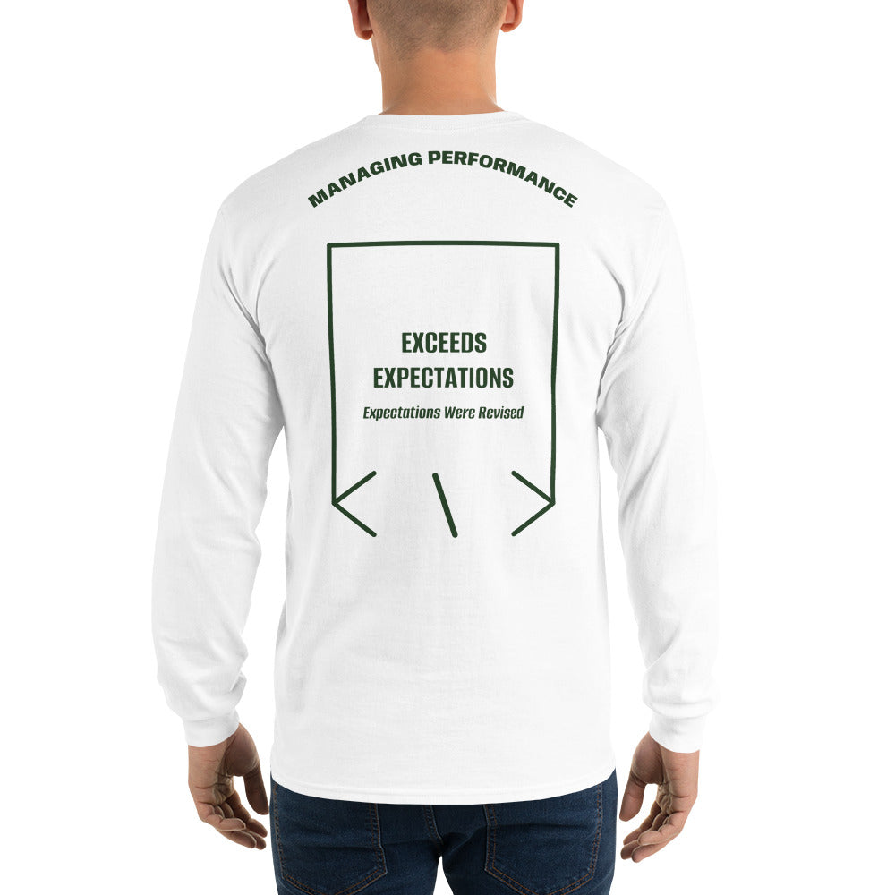Exceeds Expectations — White Forest Green back mockup