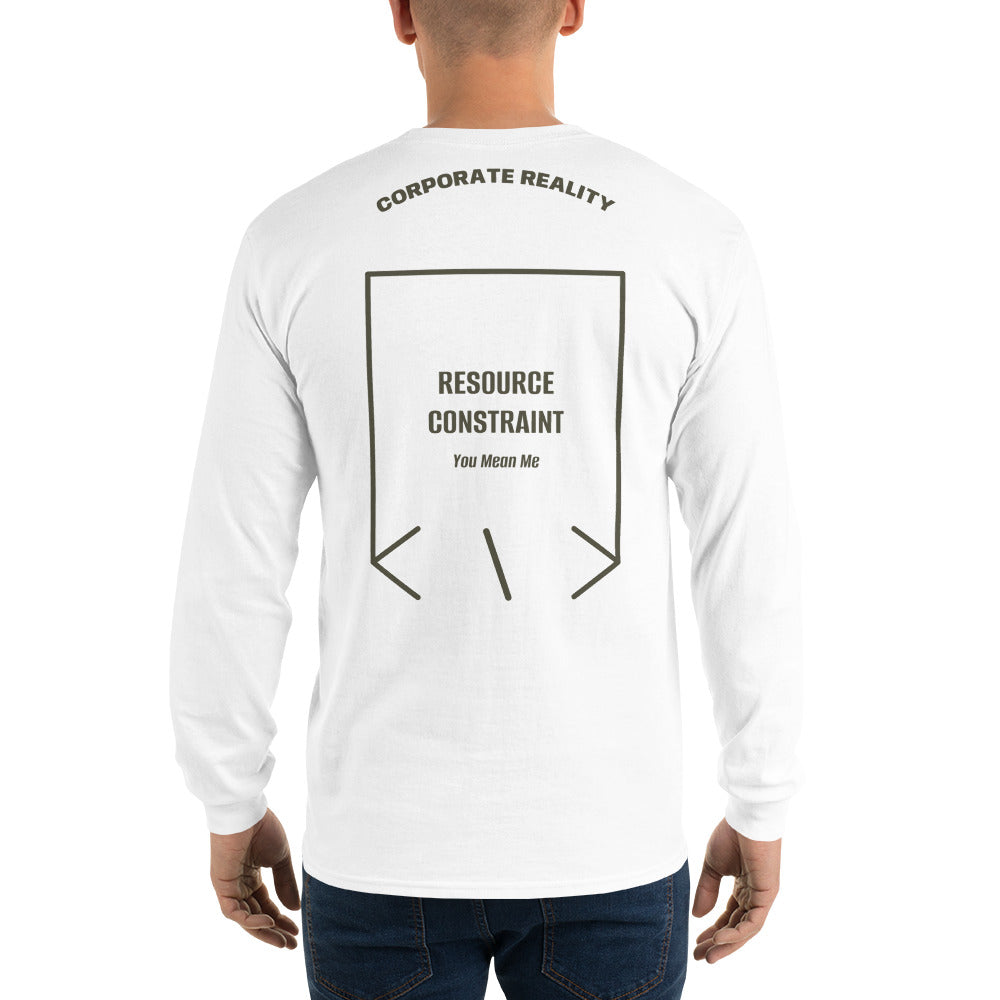 Resource Constraint — White Military Green back mockup