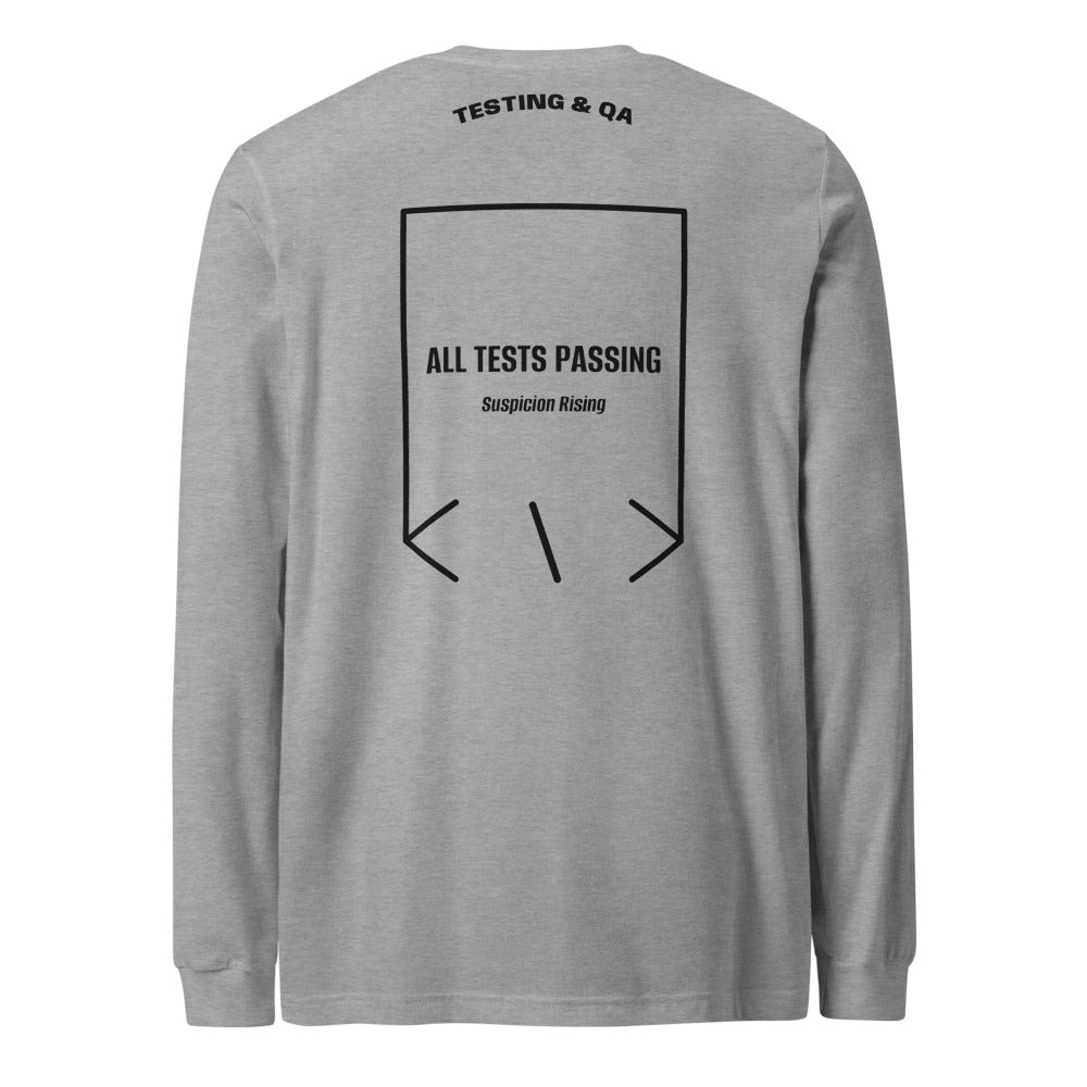 All Tests Passing — Athletic Heather Black back mockup