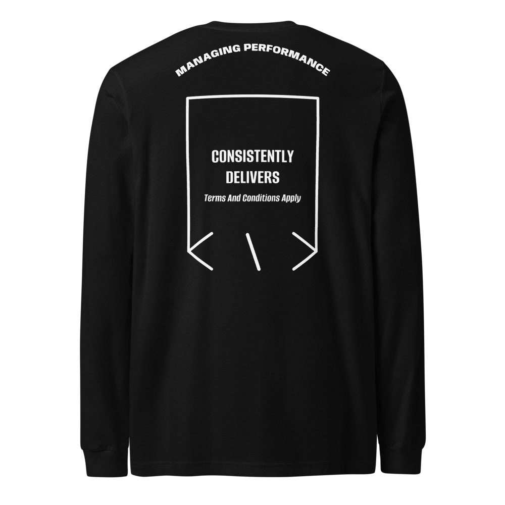 Consistently Delivers — Black White back mockup