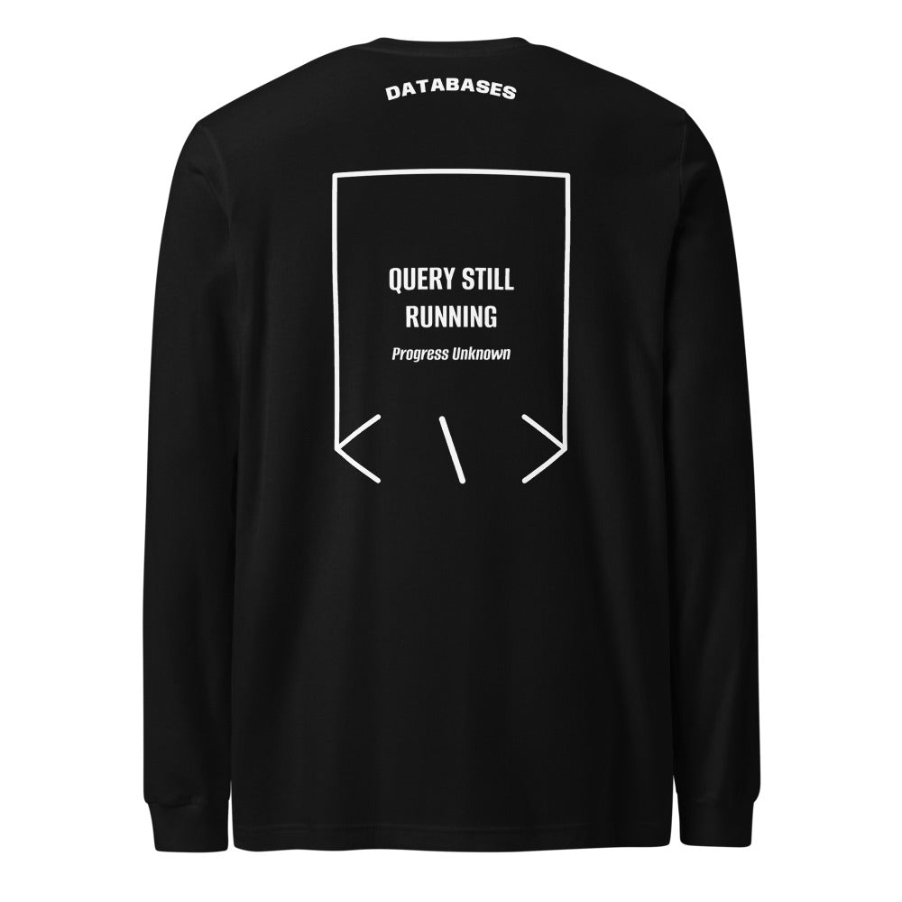 Query Still Running — Black White back mockup
