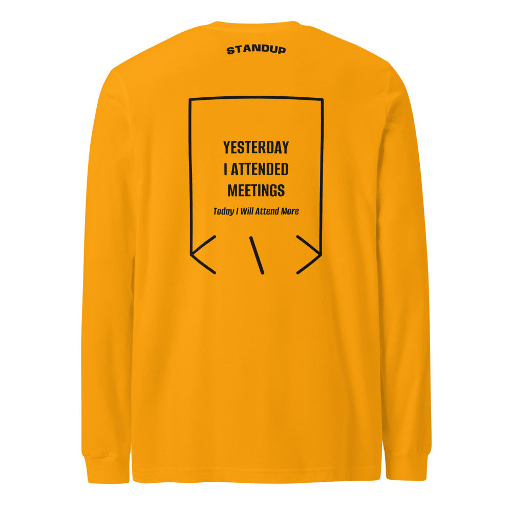 Yesterday I Attended Meetings — Gold Black back mockup